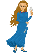 What I'd change if I could: I'd be an elf,
 and I'd have longer hair, and I'd have time to spin (that's a drop spindle and distaff
 in her hands).